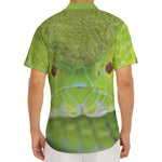 Green Pit Viper Print Men's Deep V-Neck Shirt