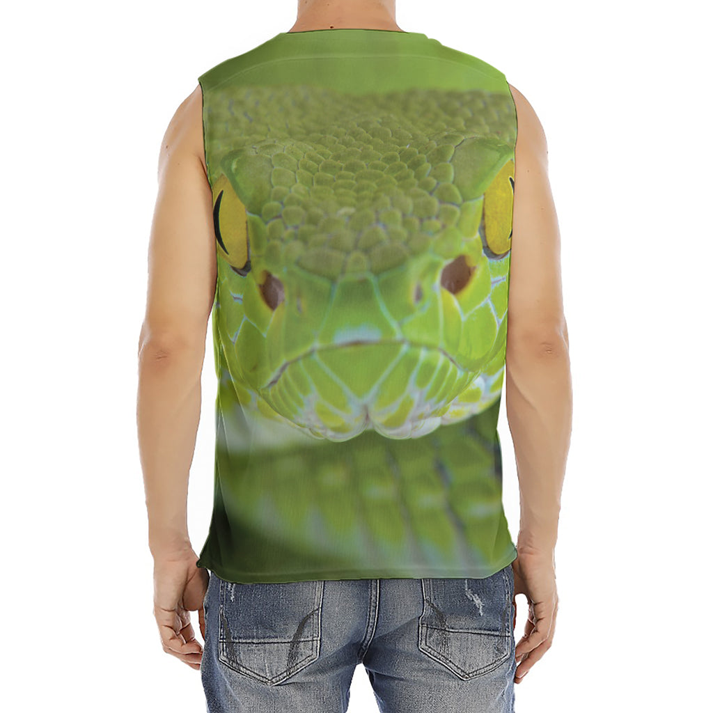 Green Pit Viper Print Men's Fitness Tank Top