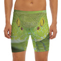Green Pit Viper Print Men's Long Boxer Briefs