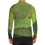 Green Pit Viper Print Men's Long Sleeve Rash Guard