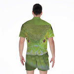 Green Pit Viper Print Men's Rompers