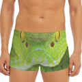 Green Pit Viper Print Men's Short Boxer Briefs