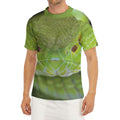 Green Pit Viper Print Men's Short Sleeve Rash Guard