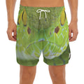 Green Pit Viper Print Men's Split Running Shorts