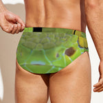 Green Pit Viper Print Men's Swim Briefs