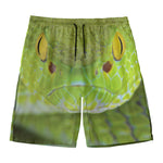 Green Pit Viper Print Men's Swim Trunks