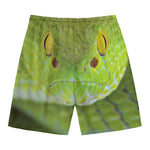Green Pit Viper Print Men's Swim Trunks