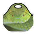 Green Pit Viper Print Neoprene Lunch Bag