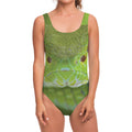 Green Pit Viper Print One Piece Swimsuit