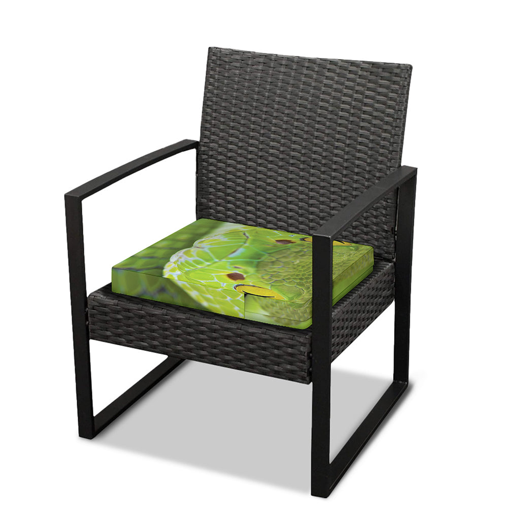Green Pit Viper Print Outdoor Seat Cushion Cover
