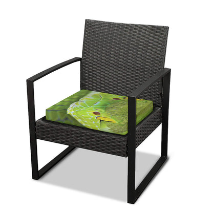 Green Pit Viper Print Outdoor Seat Cushion Cover