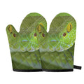 Green Pit Viper Print Oven Mitts