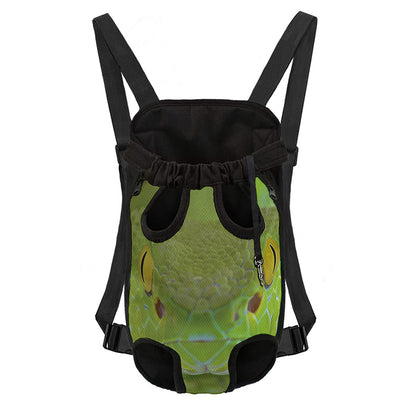 Green Pit Viper Print Pet Carrier Backpack