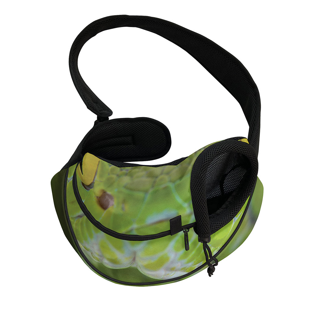 Green Pit Viper Print Pet Sling Carrier