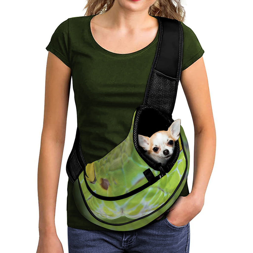 Green Pit Viper Print Pet Sling Carrier