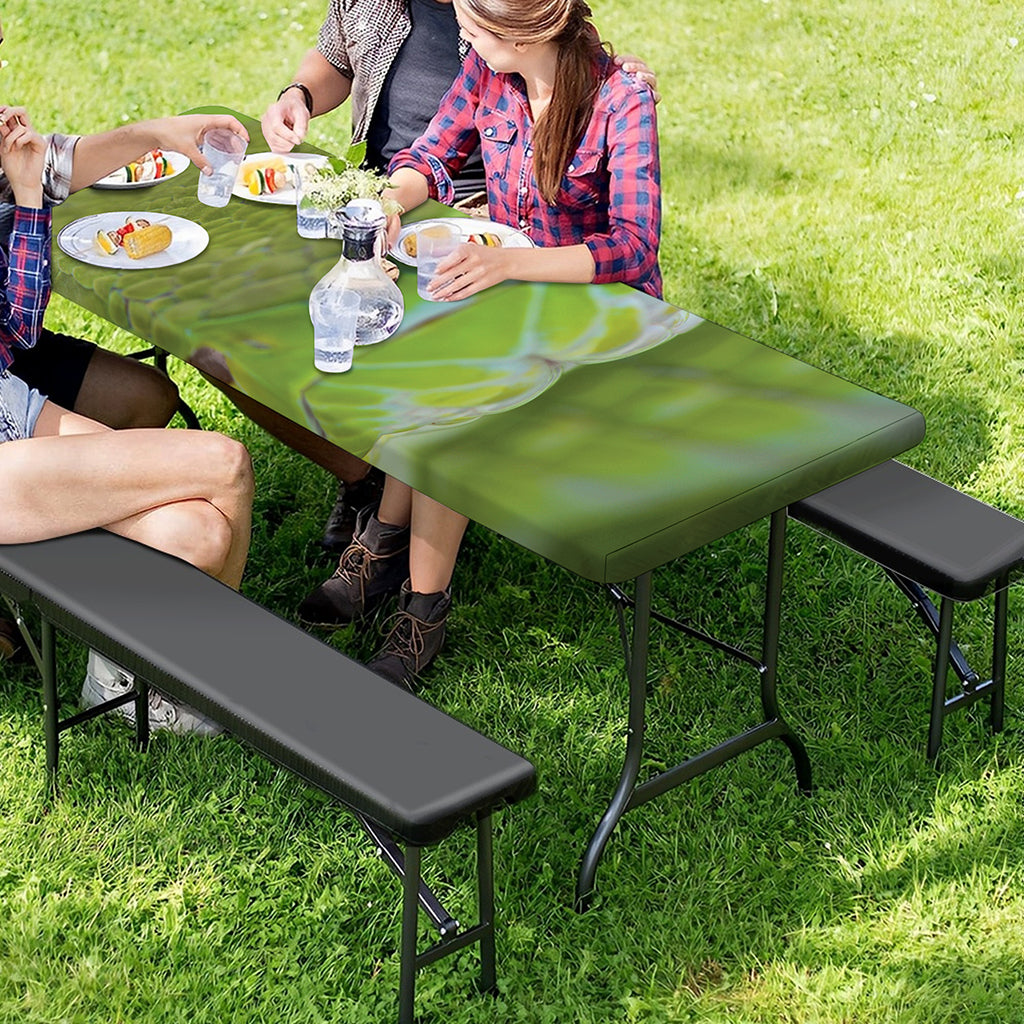 Green Pit Viper Print Picnic Table Cover