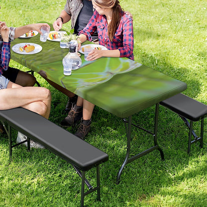 Green Pit Viper Print Picnic Table Cover