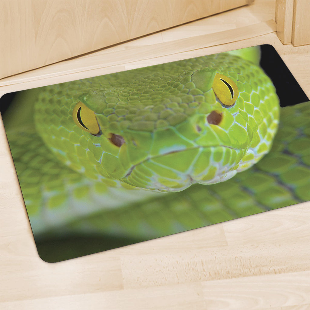 Green Pit Viper Print Polyester Doormat