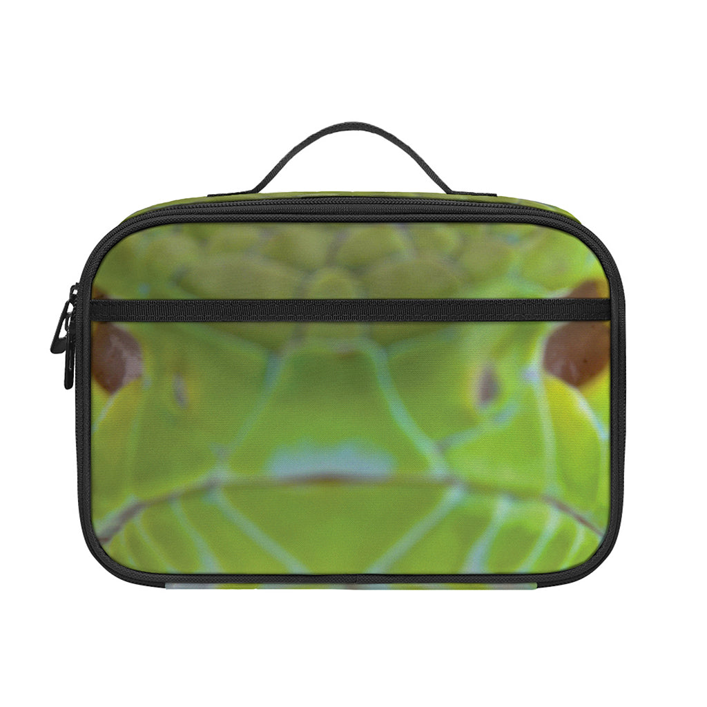 Green Pit Viper Print Portable Lunch Bag
