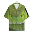 Green Pit Viper Print Rayon Hawaiian Shirt