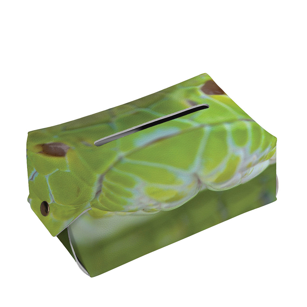 Green Pit Viper Print Rectangle Tissue Box Cover
