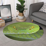 Green Pit Viper Print Round Rug