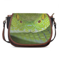Green Pit Viper Print Saddle Bag