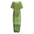 Green Pit Viper Print Short Sleeve Long Nightdress