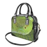 Green Pit Viper Print Shoulder Handbag