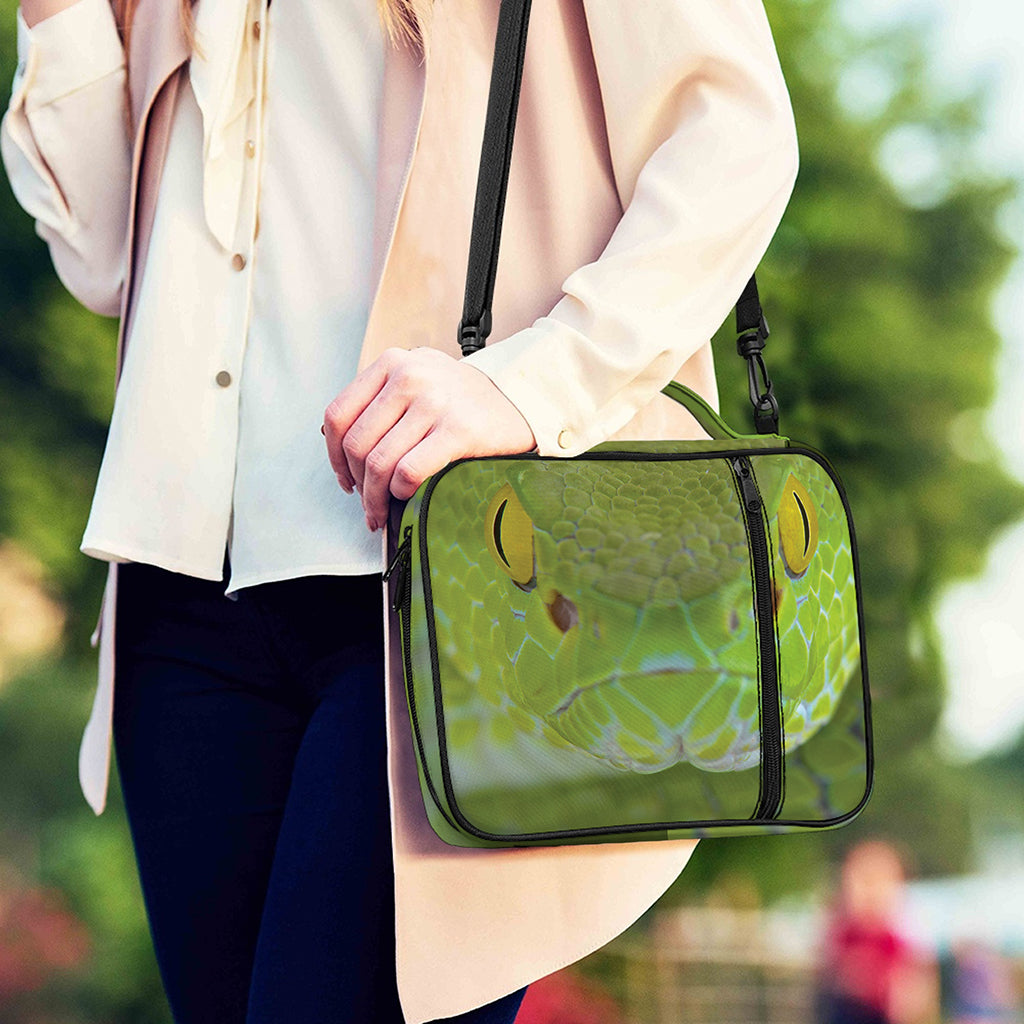 Green Pit Viper Print Shoulder Strap Bible Bag