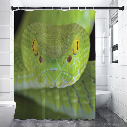 Green Pit Viper Print Shower Curtain