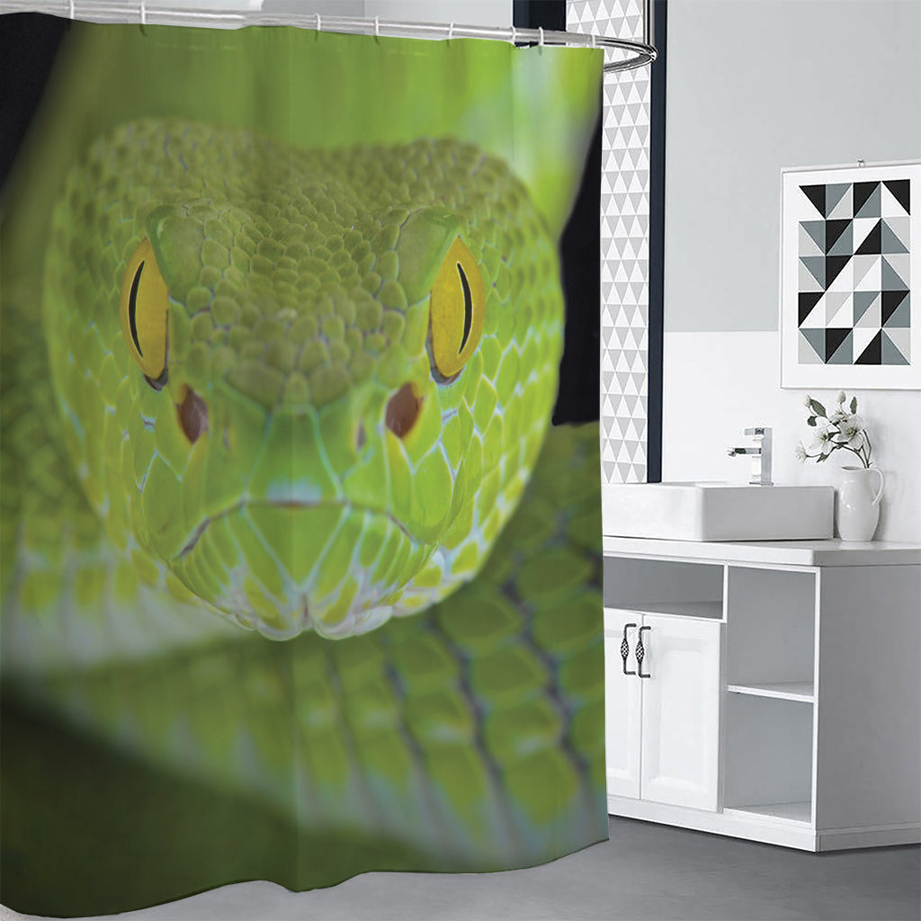 Green Pit Viper Print Shower Curtain