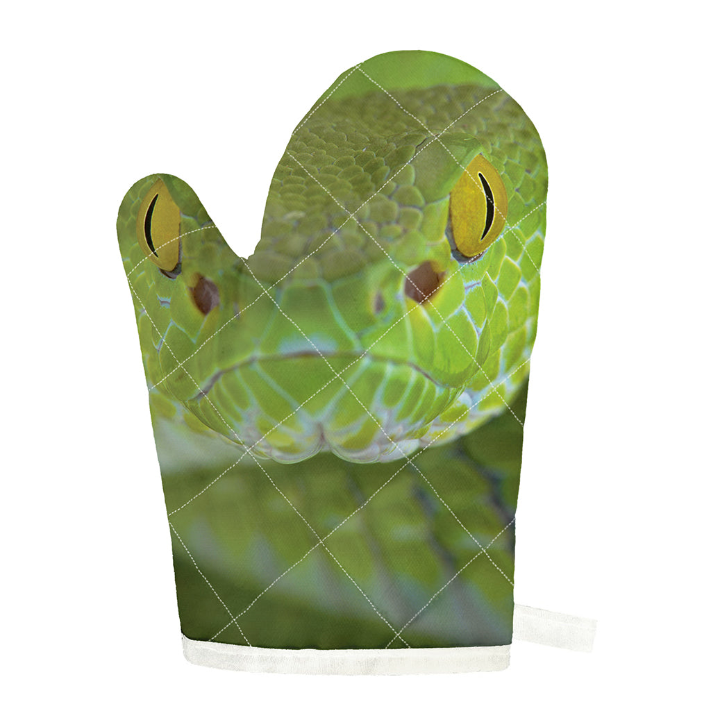Green Pit Viper Print Single Oven Mitt