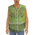 Green Pit Viper Print Sleeveless Baseball Jersey