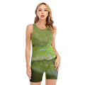 Green Pit Viper Print Sleeveless One Piece Swimsuit