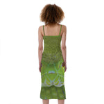 Green Pit Viper Print Slim Fit Midi Cami Dress