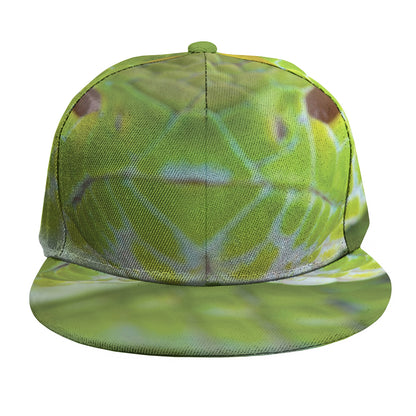 Green Pit Viper Print Snapback Cap