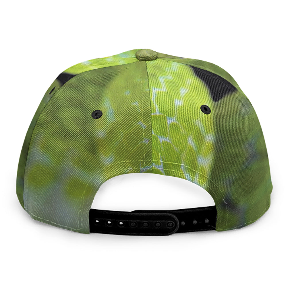 Green Pit Viper Print Snapback Cap