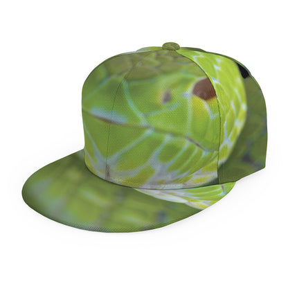 Green Pit Viper Print Snapback Cap