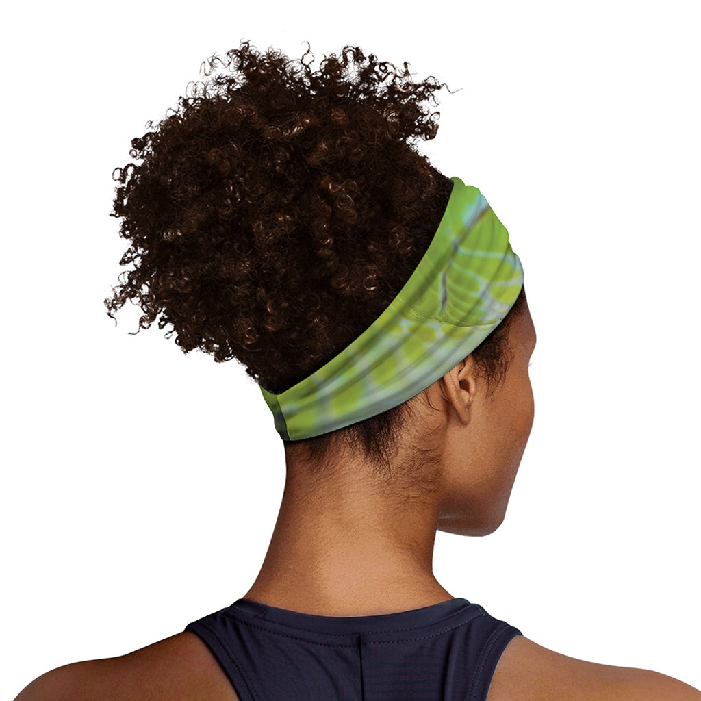 Green Pit Viper Print Sports Headband