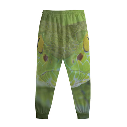 Green Pit Viper Print Sweatpants