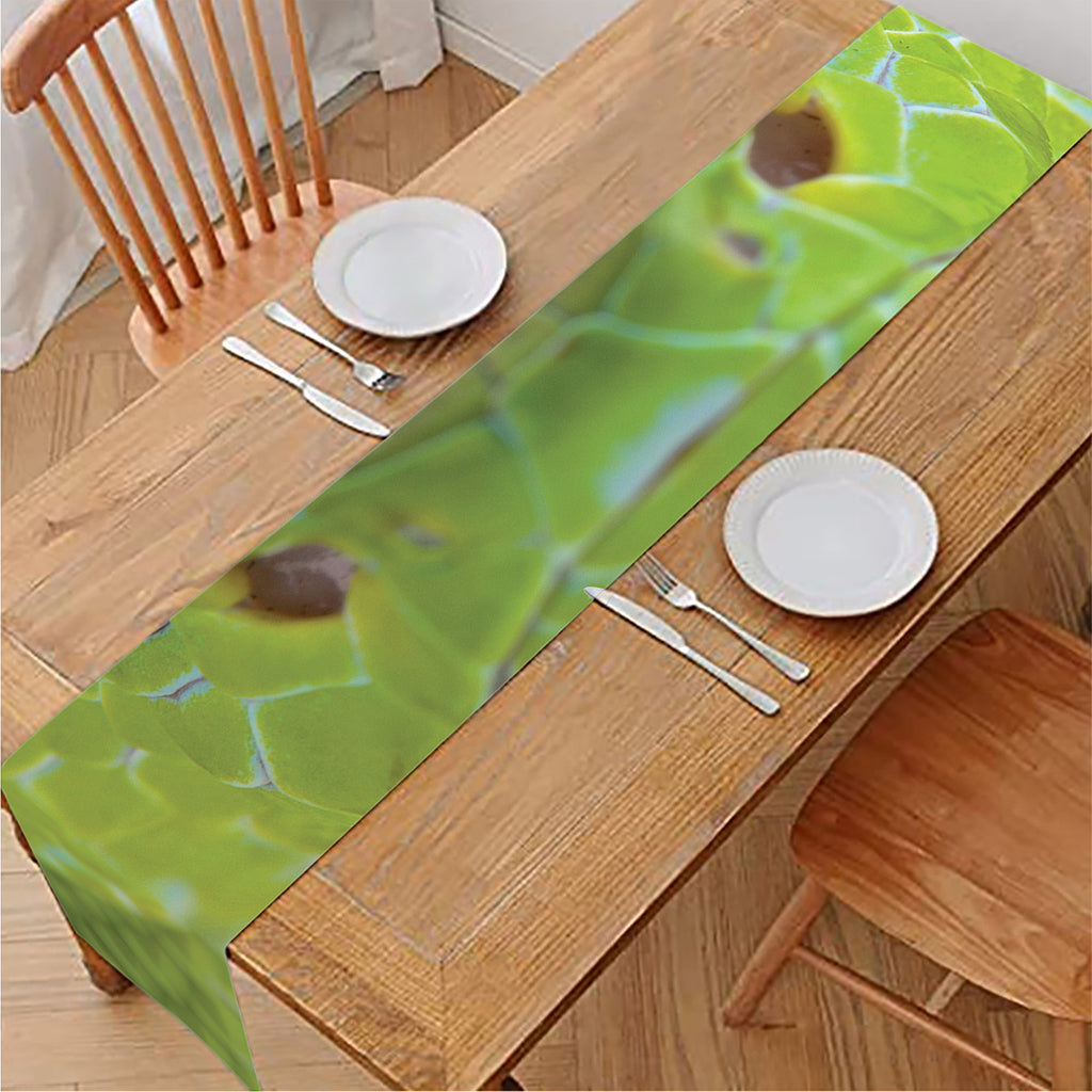 Green Pit Viper Print Table Runner