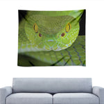 Green Pit Viper Print Tapestry