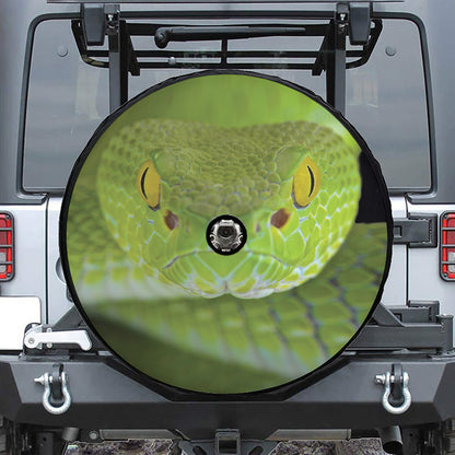 Green Pit Viper Print Tire Cover With Camera Hole