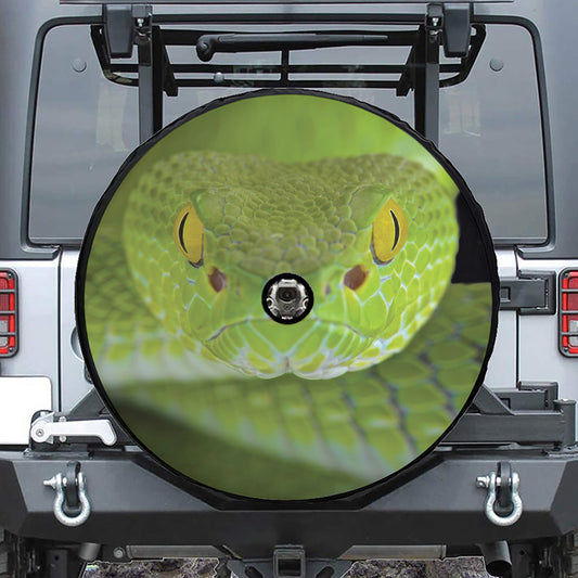 Green Pit Viper Print Tire Cover With Camera Hole