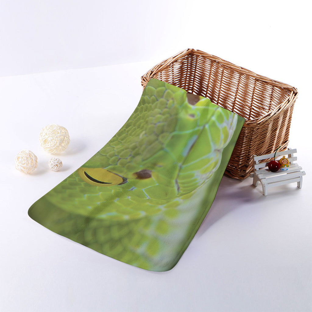 Green Pit Viper Print Towel