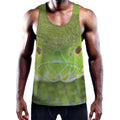 Green Pit Viper Print Men's Workout Tank Top