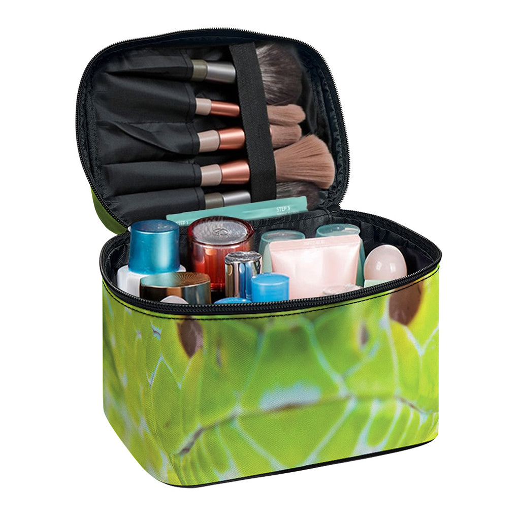 Green Pit Viper Print Travel Makeup Bag