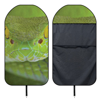 Green Pit Viper Print Waterproof Car Seat Cover