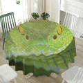 Green Pit Viper Print Waterproof Round Tablecloth